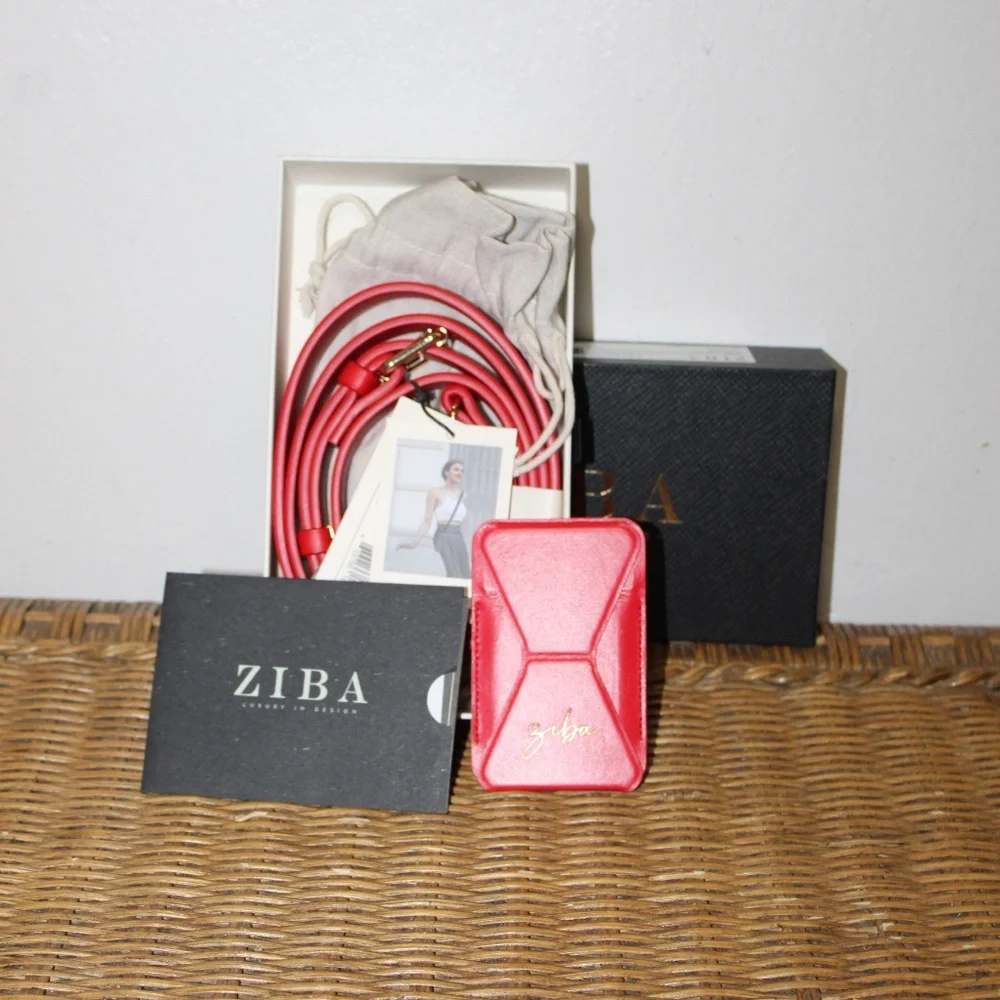 Ziba Luxury Fashion Crossbody Phone Strap & Snap on MagSafe Wallet. 2-Piece Set